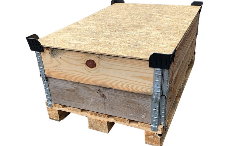 Palletkist 80x120x55cm, gebruikt (2 randen) product afbeelding