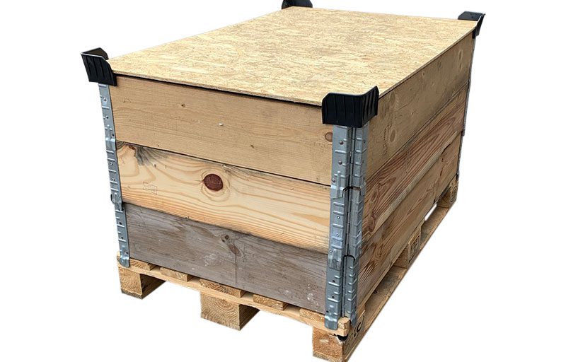 Palletkist 80x120x75cm, gebruikt (3 randen) product afbeelding
