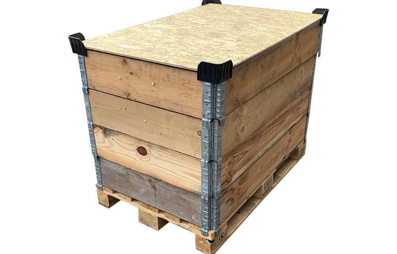 Palletkist 80x120x95cm, gebruikt (4 randen) product afbeelding