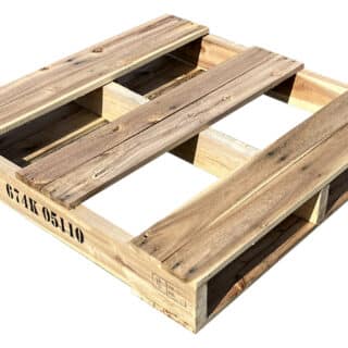 Balkpallet met 3 balken 76x76cm, gebruikt