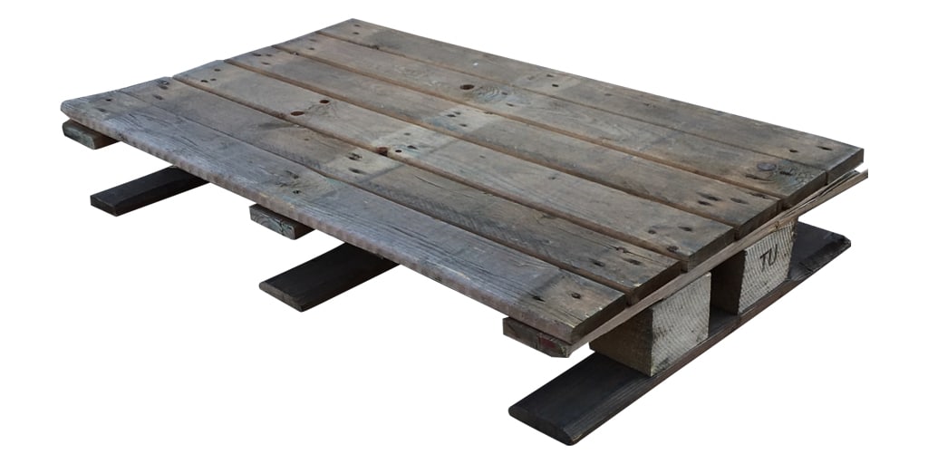 Blokpallet dicht bovendek met vleugel 60x100cm, gebruikt product afbeelding